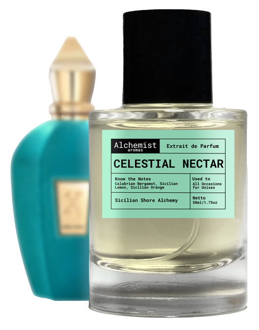 Celestial Nectar extrait de parfum bottle by Erba Pura with a sleek design and fresh fragrance notes